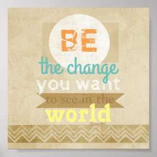 Gandhi-citattecken poster typografisk inspirations