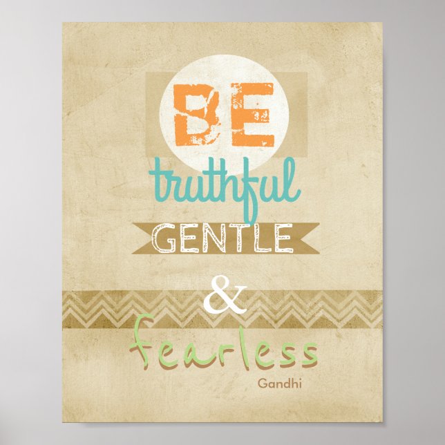 Gandhi-citattecken poster typografisk inspirations (Framsidan)