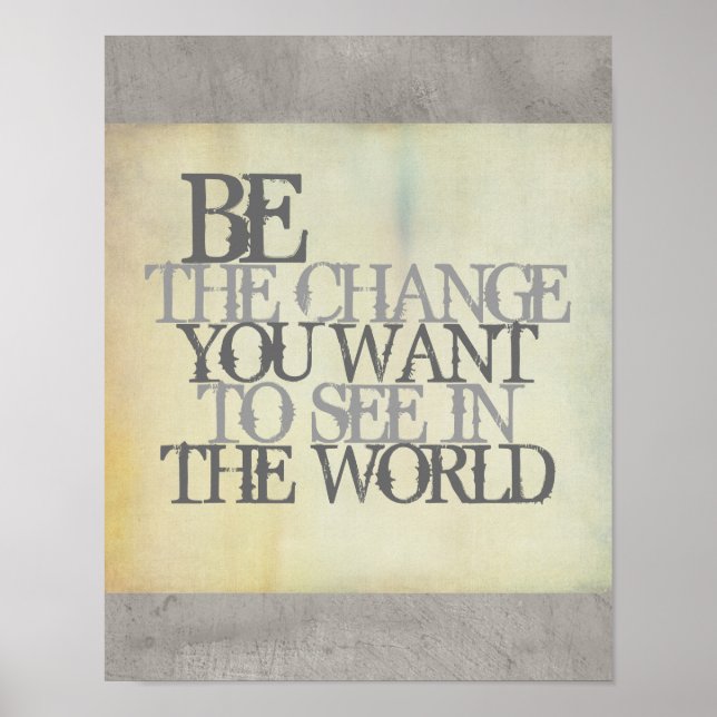Gandhi citerar ändringen poster shabby chic (Framsidan)