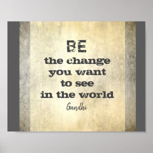 Gandhi citerar "byt fet rand" poster