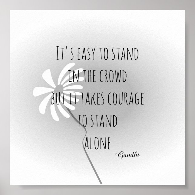 Gandhi citerar grått och vit poster (Framsidan)