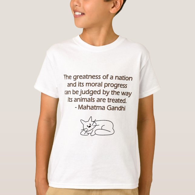 Gandhi djurcitationstecken med katten tee (Framsida)