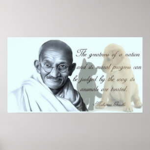 Gandhi djurt citationstecken poster