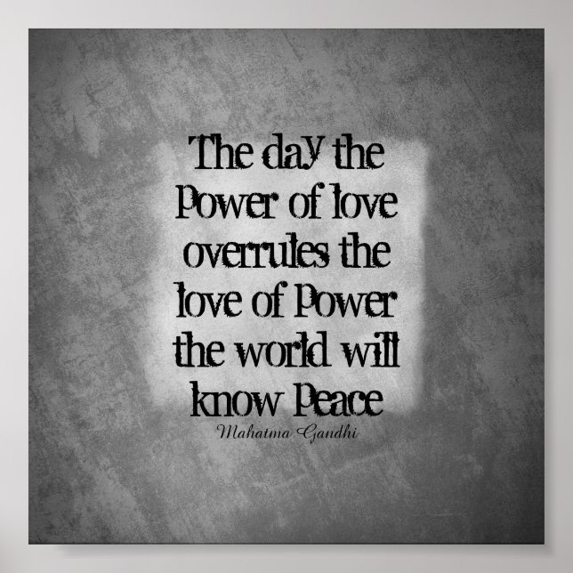 Gandhi fredsofferttypografi på grått poster (Framsidan)