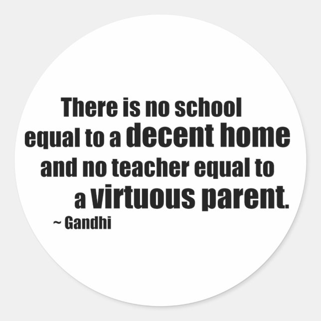 Gandhi Homeschool Runt Klistermärke (Framsida)