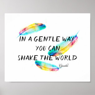 Gandhi inspirationcitat färglös ludderkonst poster