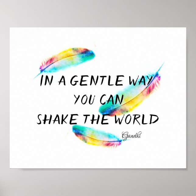 Gandhi inspirationcitat färglös ludderkonst poster (Framsidan)