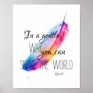 Gandhi inspirationcitat färglös ludderkonst poster