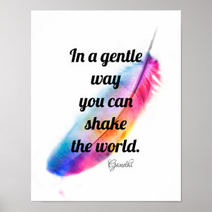 Gandhi inspirationcitattecken vattenfärgsludd art poster