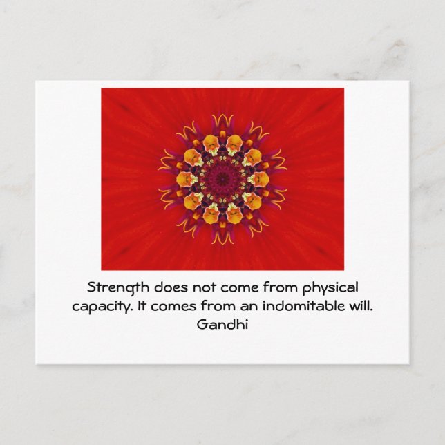 Gandhi inspirationerande motivation - citat vykort (Framsida)