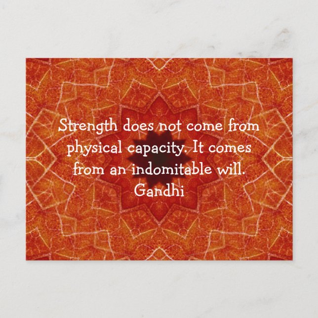 Gandhi inspirationerande motivation - citat vykort (Framsida)