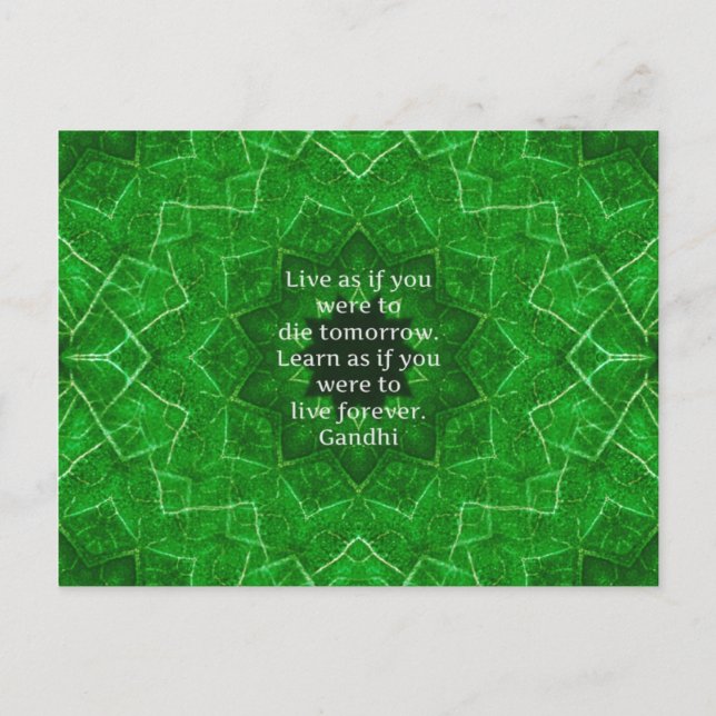 Gandhi inspirationsoffert om inlärning vykort (Framsida)