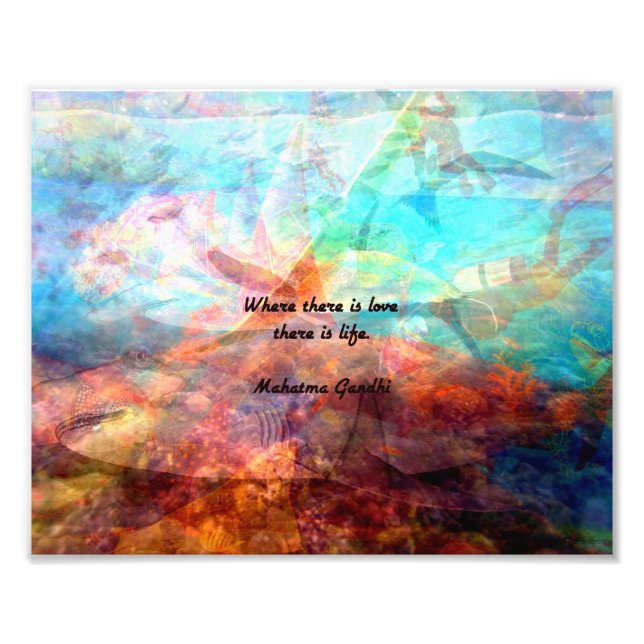 Gandhi inspirationsoffert om Kärlek, liv och hopp Fototryck (Framsidan)