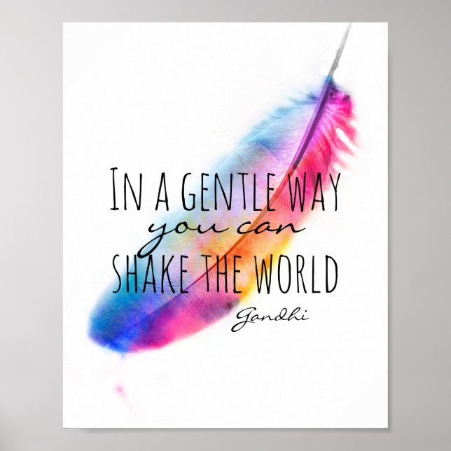 Gandhi-inspirerande citat poster med ludd (Framsidan)