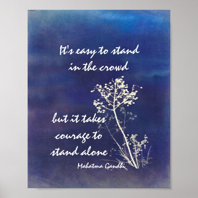 Gandhi-motiverade citat om blått och vitt poster (Framsidan)