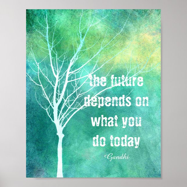 Gandhi-motiveringscitat poster med originalkonst (Framsidan)