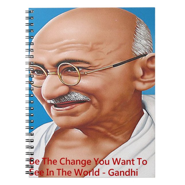 Gandhi och be om ändringsofferten anteckningsbok (Framsidan)