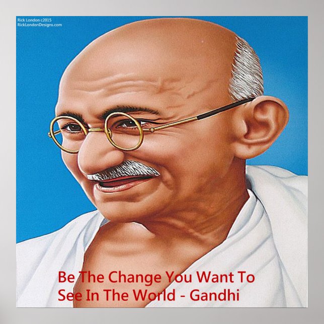 Gandhi och be om Poster av ändringsoffert (Framsidan)