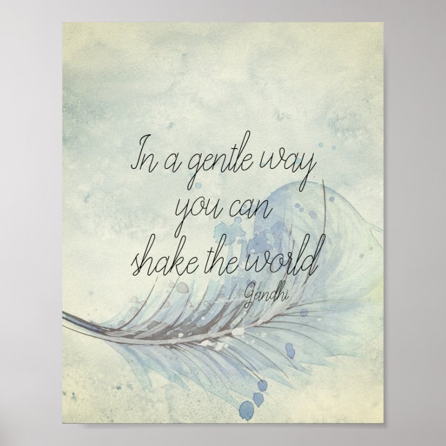 Gandhi-offerten poster motivationsfjäderdesign (Framsidan)