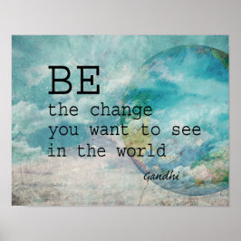 Gandhi-offertmotivation poster på blåbilskonst