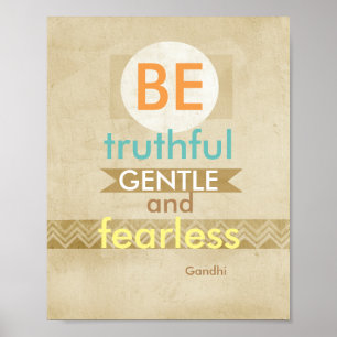 Gandhi poster motiveringscitat, nödlidande sepia