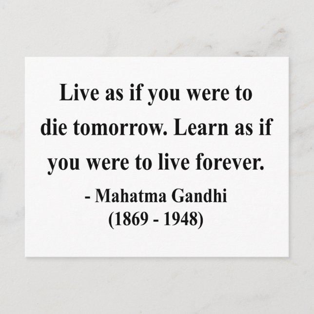 Gandhi Quote 4a Vykort (Framsida)