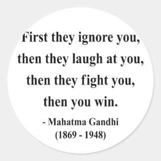 Gandhi Quote 5a Runt Klistermärke