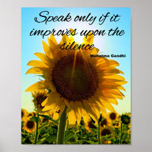 Gandhi Quote om tystnad Poster