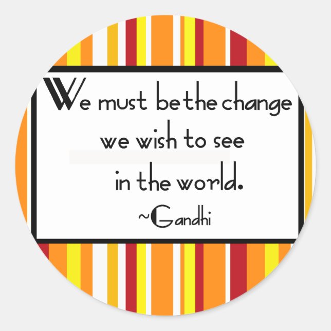 Gandhi Quote Stickers Runt Klistermärke (Framsida)