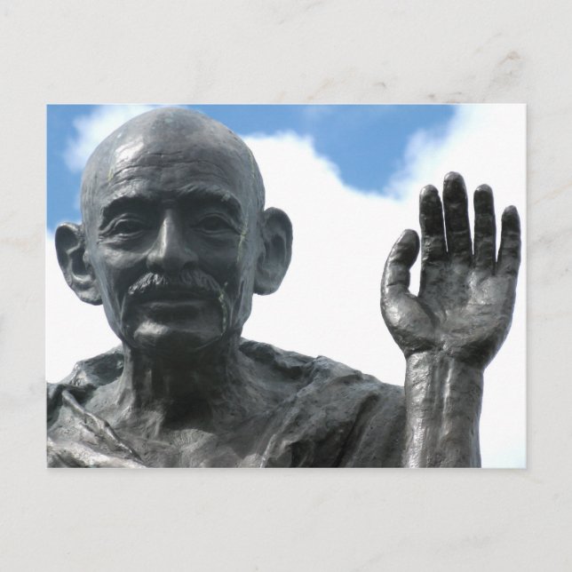 Gandhi-staty Postkort - Citat om styrka Vykort (Framsida)