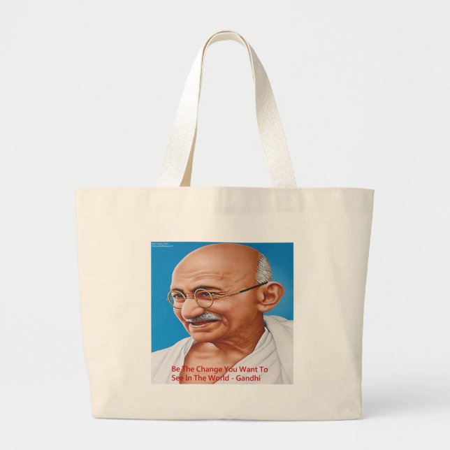 Gandhi & Var Förändringen Citat Jumbo Tygkasse (Framsidan)