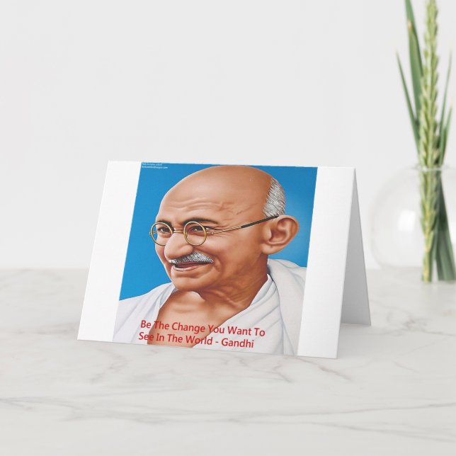 Gandhi & Var Förändringen Citat Kort (Framsida)