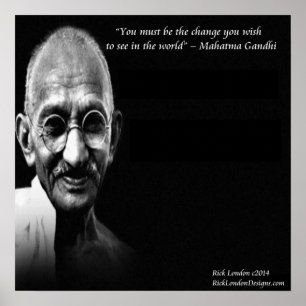 Gandhi Var Förändringen Visdoms Citat Affisch