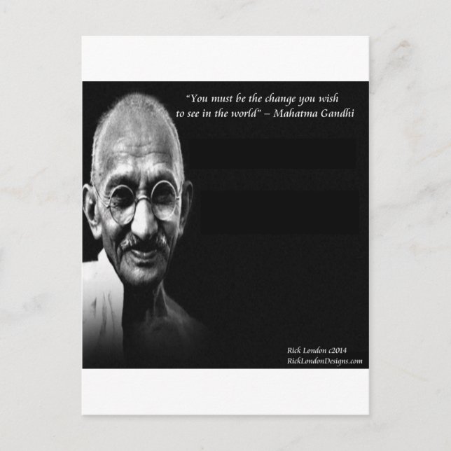 Gandhi Var Förändringen Visdoms Citat Vykort (Framsida)