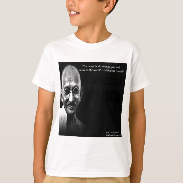 Gandhi Var Med Förändringen Visdoms Citat Tee (Framsida)