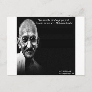 Gandhi Var Själv Förändringen Visdoms Citat Vykort
