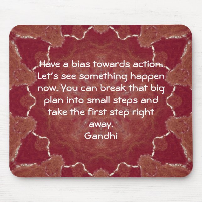 Gandhi Wisdom Quotation om aktion Musmatta (Framsidan)