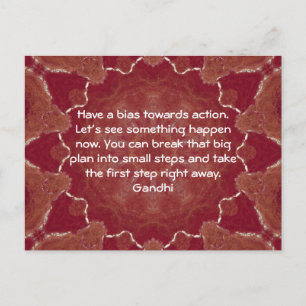Gandhi Wisdom Quotation om aktion Vykort