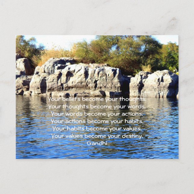 Gandhi Wisdom säger citat om Destiny Vykort (Framsida)