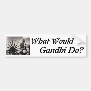 gandhien som väver, skulle vad, Gandhi gör? Bildekal
