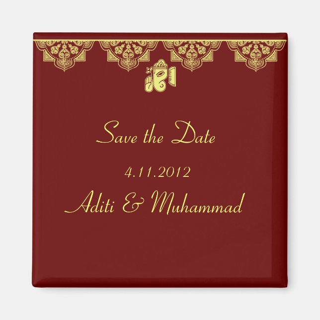 Ganesh bröllopsmagnetgåvor magnet (Framsidan)