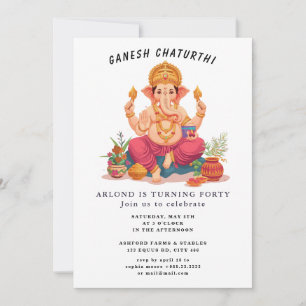 Ganesh chaturthi Birthday-inbjudan Inbjudningar