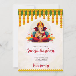 Ganesh Chaturthi inbjuder till Ganesh Darshan-kort Inbjudningar