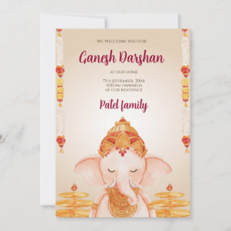 Ganesh Chaturthi-kort Digital Ganpati inbjuder Inbjudningar
