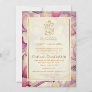 Ganesh Chaturthi Puja Blommigt Inbjudningar