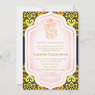 Ganesh Chaturthi Puja Golden Inbjudningar