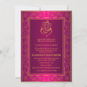 Ganesh Chaturthi-puja Inbjudningar