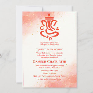 Ganesh Chaturthi Puja Sindoor Red Inbjudningar