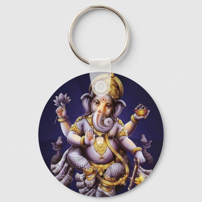 Ganesh Ganesha Hindu India Asian Elephant Gudom Nyckelring (Framsida)