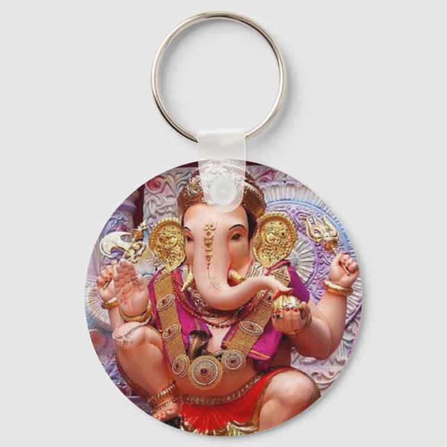 Ganesh Ganesha Hindu India Asian Elephant Gudom Nyckelring (Framsida)